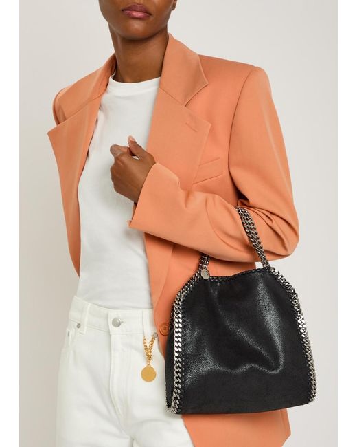 Stella McCartney Black Falabella Mini Faux Suede Tote Bag
