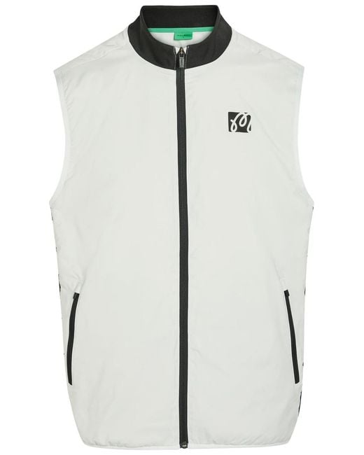 Malbon White Performance Logo-Print Shell Vest for men