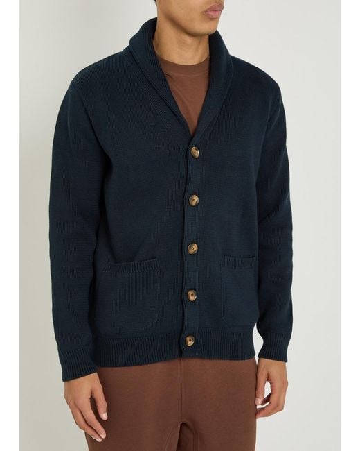 Now You Live Blue Carlton Cotton Cardigan for men