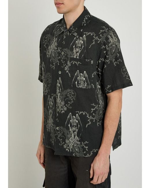 Our Legacy Black Every Printed Cotton-Blend Shirt for men