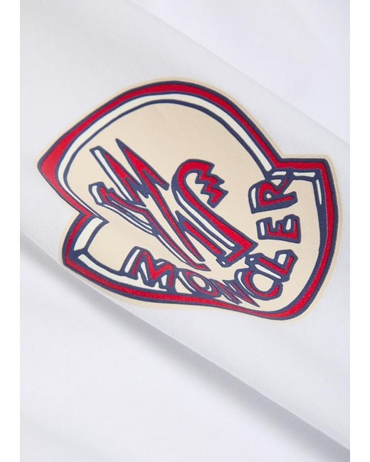 Moncler White Logo-Print Cotton T-Shirt for men