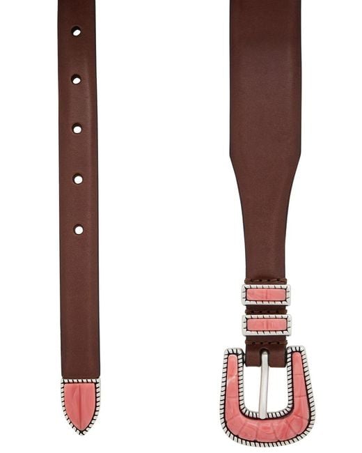 Silver Ostrich Multicolor Crazy Leather Belt