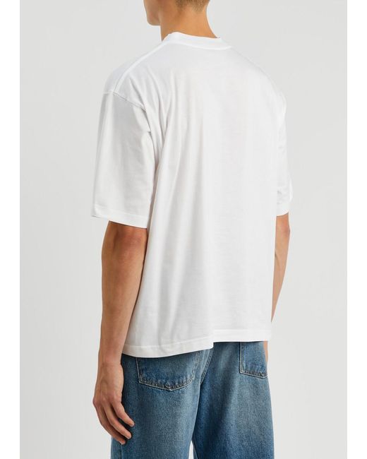Marni White Logo-print Cotton T-shirt for men