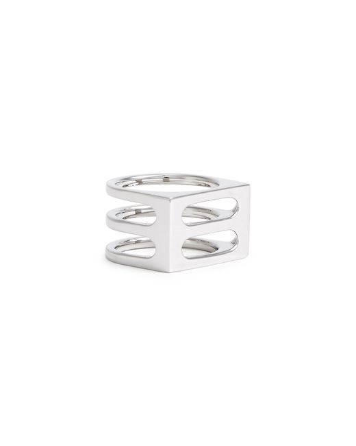 Tom Wood White Double Cage Sterling Ring for men
