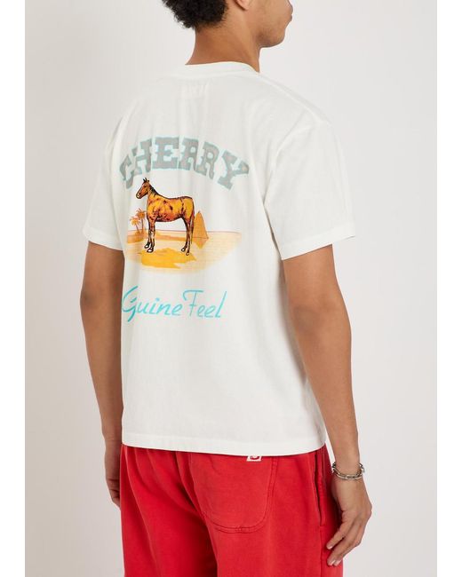 CHERRY LA White Palamino Printed Cotton T-Shirt for men