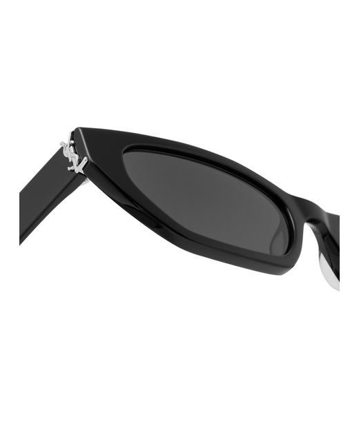 Saint Laurent Black Slm126 Narrow Cat-eye Sunglasses