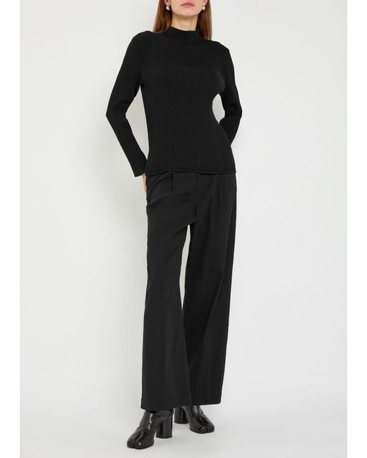 Issey Miyake Black Pleated Crepe Top
