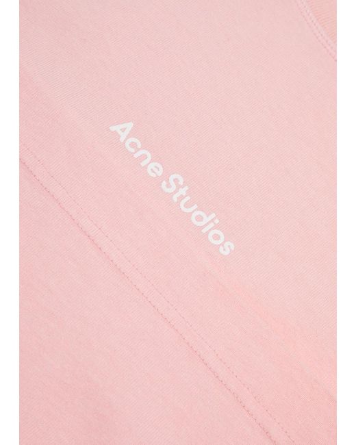 Acne Pink Extorr Logo-print Cotton T-shirt for men
