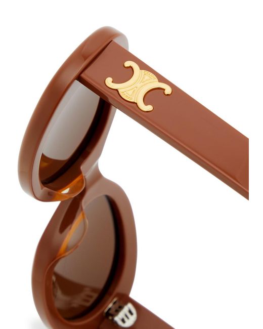 Céline Brown Oval-frame Sunglasses