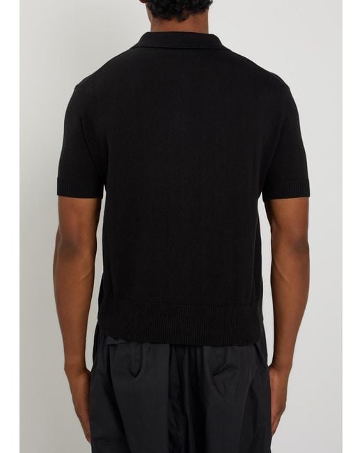 Vivienne Westwood Black Logo-Embroidered Wool And Cashmere-Blend Polo Shirt for men