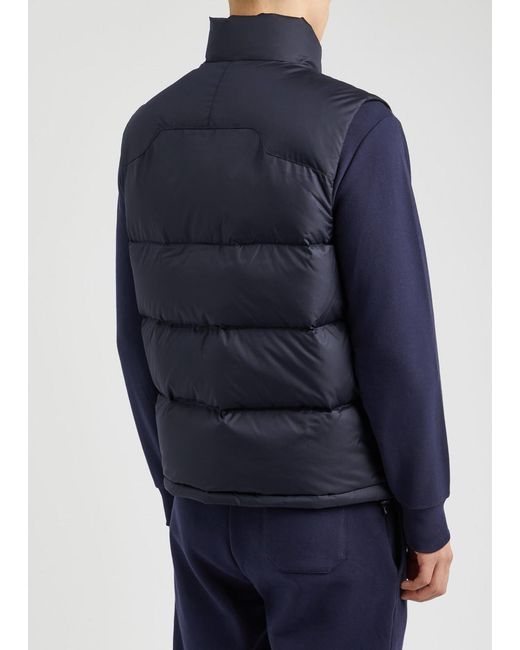 Polo Ralph Lauren Blue Logo-embroidered Padded Recycled-polyester And Recycled-down Gilet for men