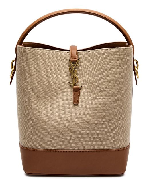 Saint Laurent Natural Le 37 Canvas Bucket Bag