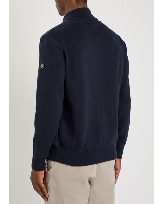 Boss Blue Levaio Quilted Cotton And Shell Bomber Jacket for men
