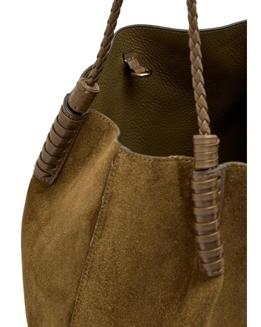Etro Brown Libra Large Leather And Suede Tote