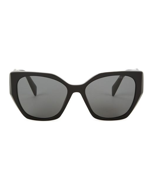 Prada Black Hexagon-frame Sunglasses Designer-engraved Lenses, Designer-stamped Temples, 100% Uv Protection