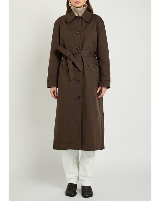 Blazé Milano Brown Basoto Belted Cotton Trench Coat