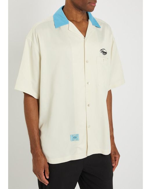Wooyoungmi White Embroidered Satin Shirt for men