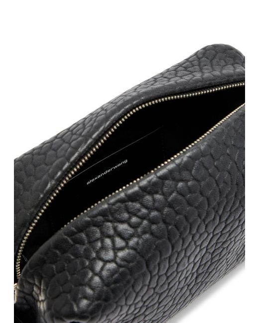 Alexander Wang Black Ricco Crocodile-Effect Leather Shoulder Bag