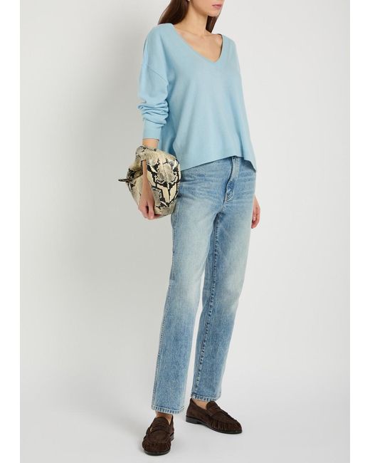 Alice + Olivia Blue Williams V-Neck Cashmere-Blend Jumper