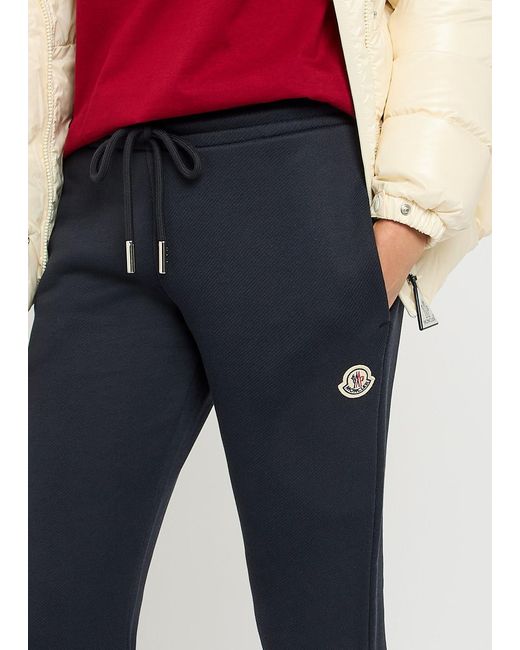 Moncler Blue Logo-Appliquéd Cotton-Blend Sweatpants