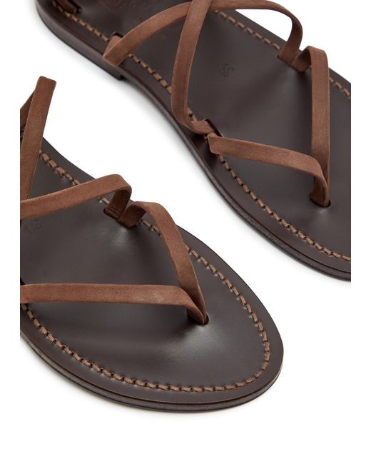 K. Jacques Brown Epicure Cross-Over Leather Sandals