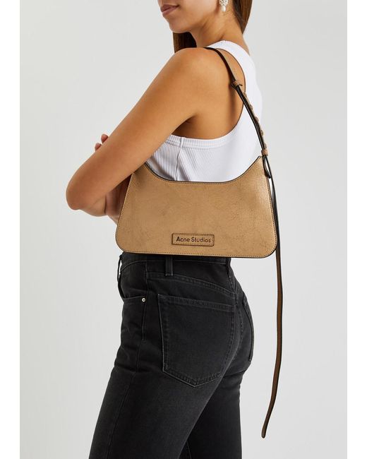 Acne Brown Platt Mini Leather Shoulder Bag
