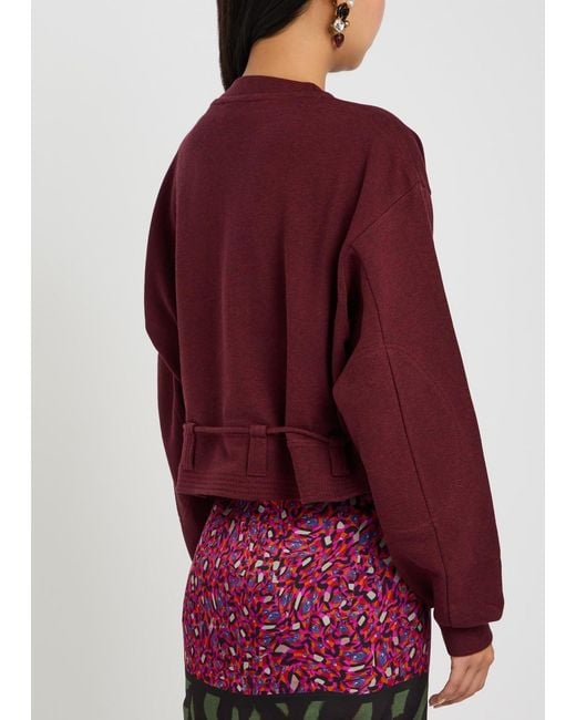 Dries Van Noten Purple Hasterfiela Drawstring Cotton Sweatshirt