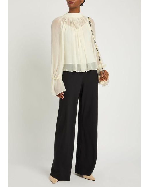 Staud Black Stroll Crepe Trousers