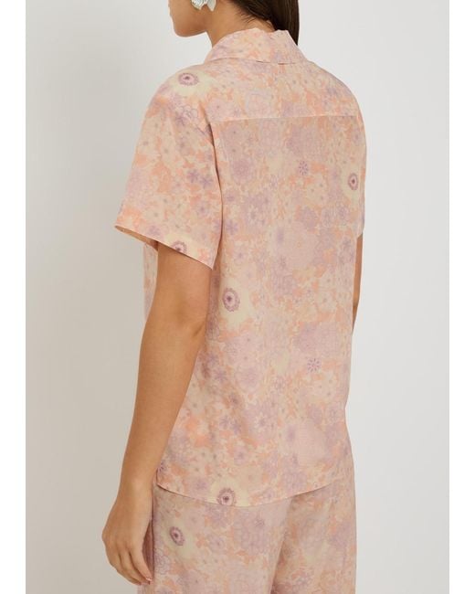 Chloé Pink Floral-Print Silk Shirt