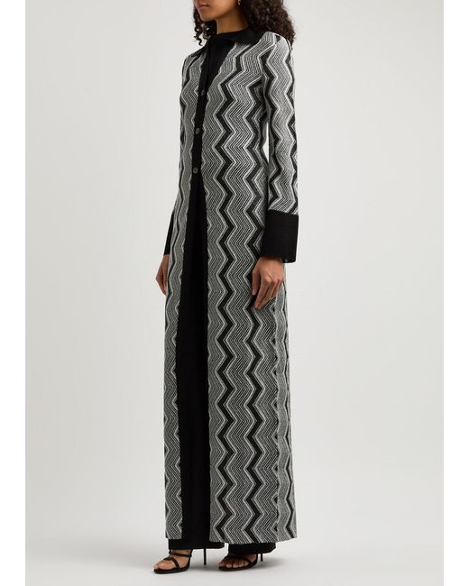 Missoni Gray Zigzag Metallic-Knit Cardigan