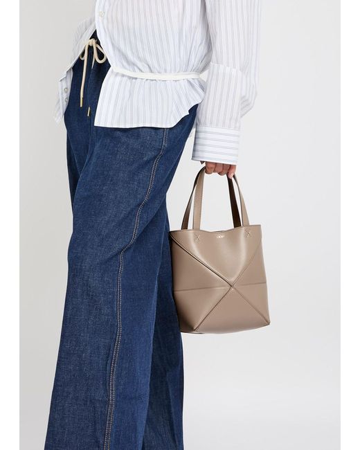 Loewe Natural Puzzle Fold Mini Leather Tote