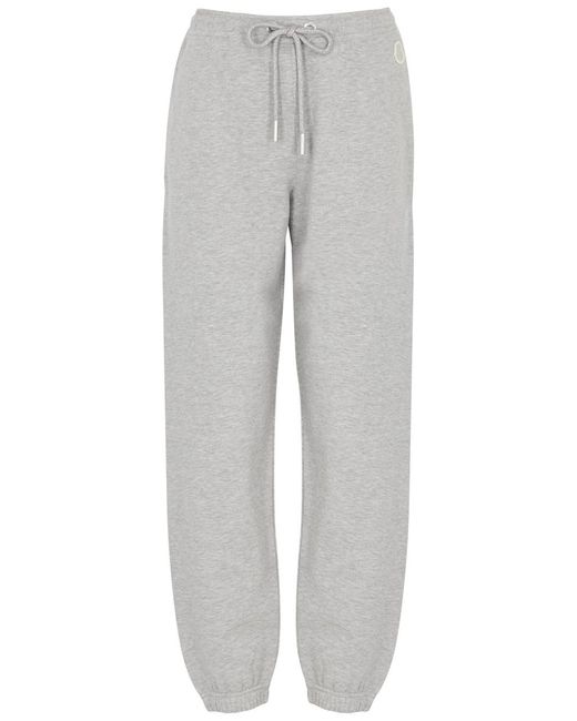 Moncler Gray Glittered Jersey Sweatpants