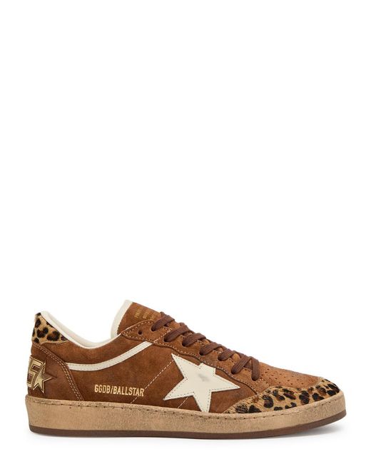 Golden Goose Deluxe Brand Brown Ball Star-Print Suede Sneakers
