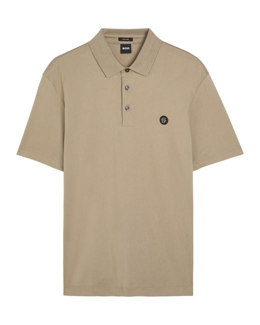 Boss Natural C-Paris 01 Logo-Appliquéd Cotton Polo Shirt for men