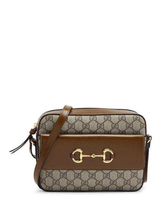 Gucci Gray Horsebit 1955 Monogrammed Shoulder Bag, Leather Bag