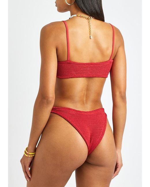 Hunza G Red Gigi Seersucker Bikini