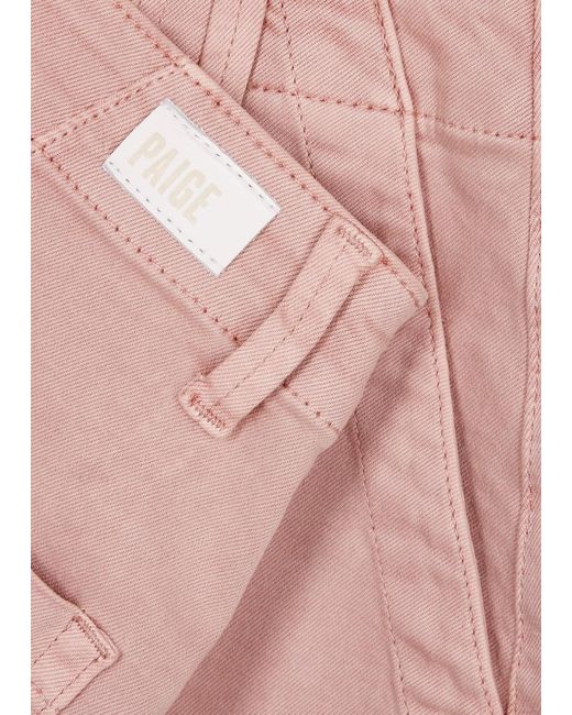 PAIGE Pink Crush Stretch-denim Shorts