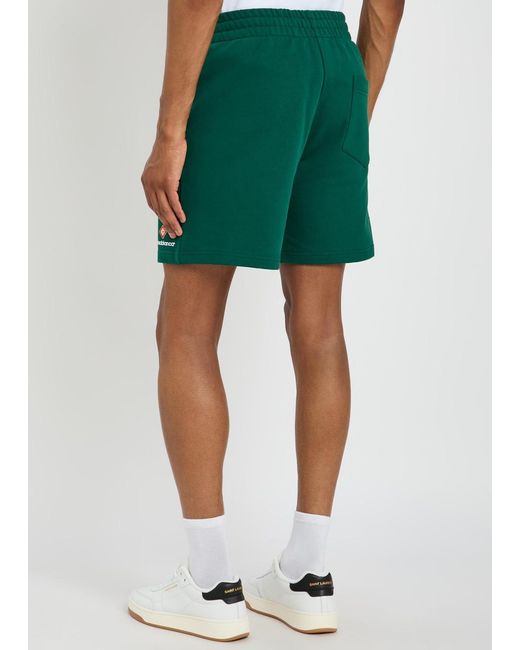 Casablanca Green Logo Cotton Shorts for men