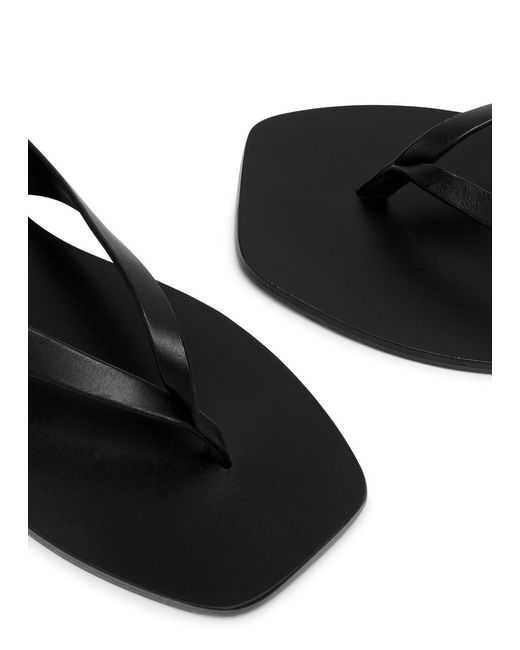 A.Emery Black Kinto Leather Flip Flops