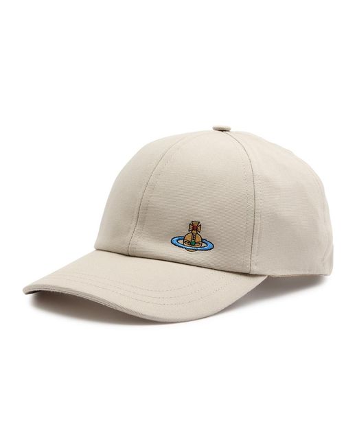 Vivienne Westwood Natural Orb-Embroidered Canvas Cap
