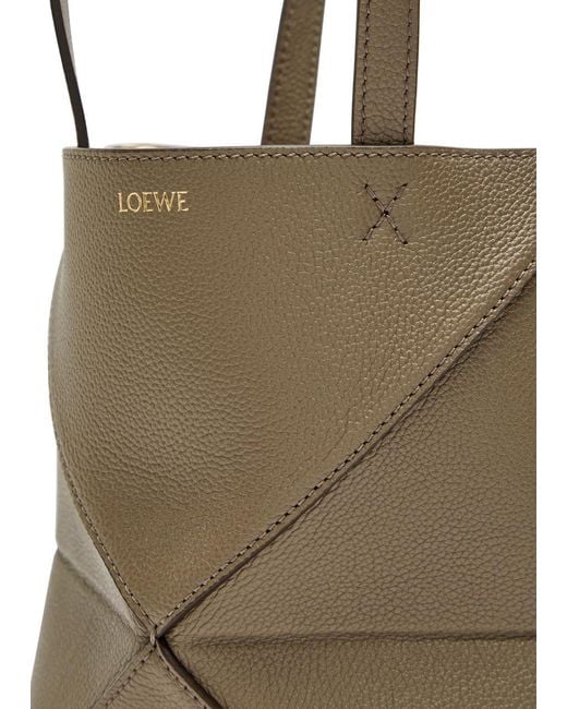 Loewe Natural Puzzle Fold Mini Leather Tote Bag