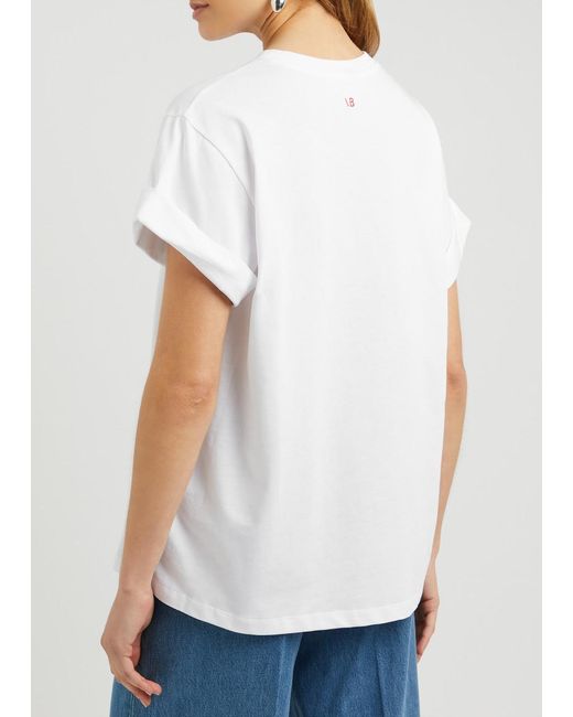 Victoria Beckham White Printed Cotton T-Shirt
