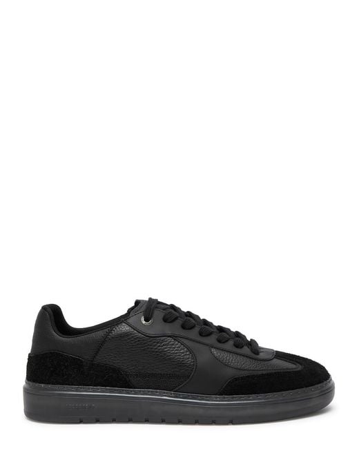 Represent Black Virtus Panelled Leather Sneakers for men