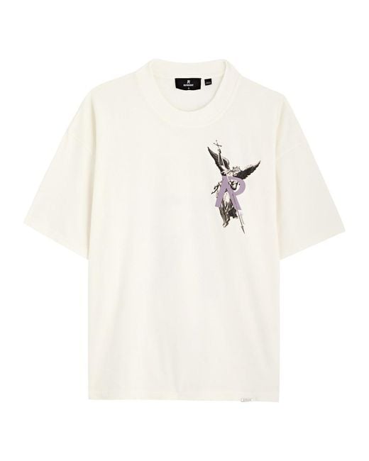 Represent White Archangel Printed Cotton T-Shirt for men