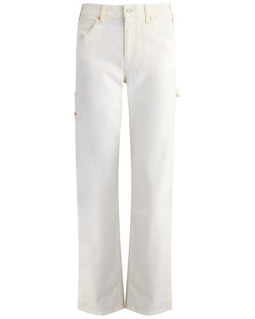 PAIGE White Rion Straight-Leg Jeans