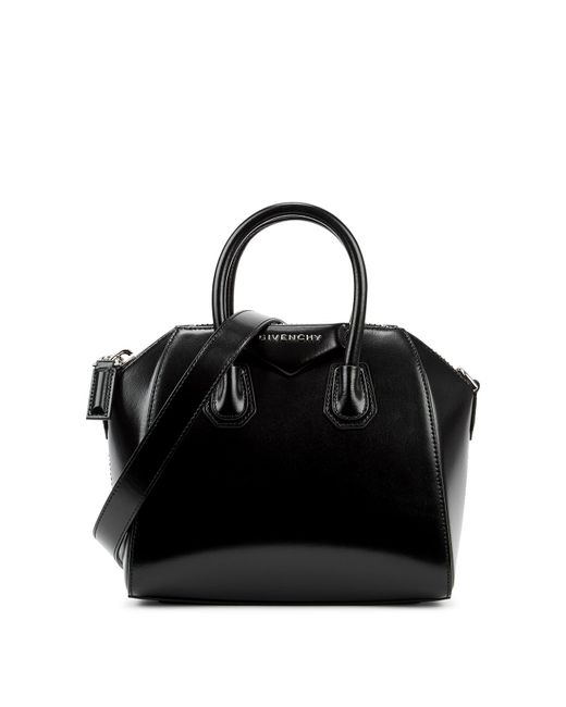 Givenchy Black Antigona Mini Glossed Leather Top Handle Bag