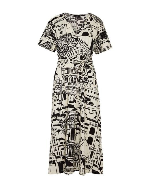 Weekend by Maxmara White Max Mara Weekend Papiro Printed Cotton Midi Dress