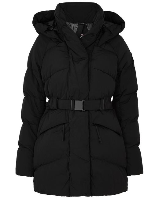 Canada Goose Black Marlow Belted Quilted Shell Coat