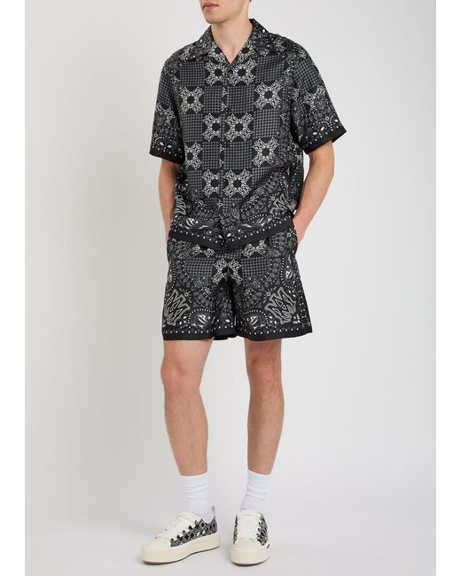 Amiri Black Checked Silk Shirt for men