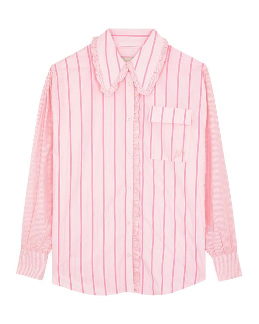 Damson Madder Pink Kendall Striped Cotton Shirt